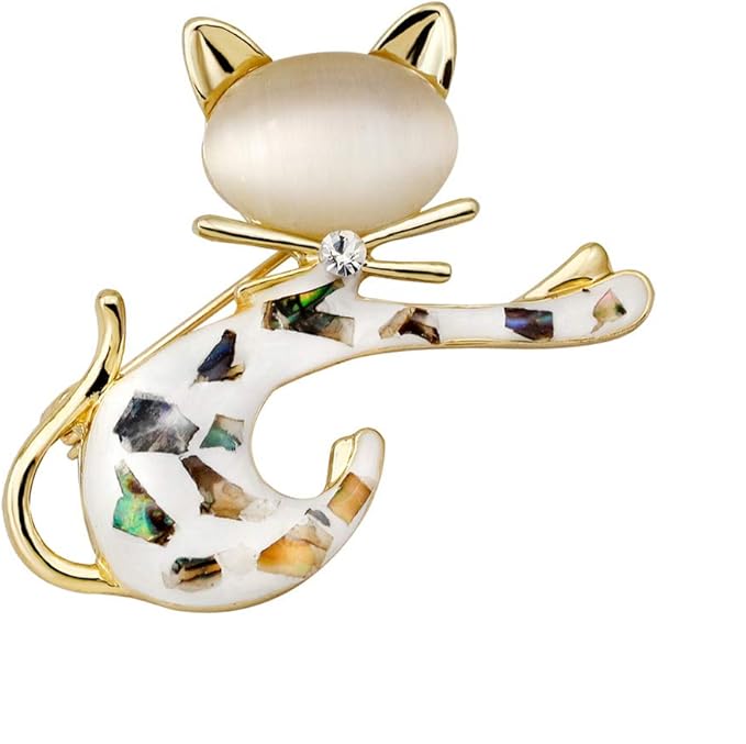 Amazon Vintashion かわいい猫 女性用 ブローチピン クリスタル ブローチ 通販
