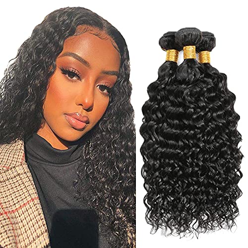 NiegMeag 22 24 26 inch Kinky Curly Bundles Human Hair Curly Human Hair 3 Bundles 100% Unprocessed Brazilian Virgin Hair Curly Weave Hair Natural Black Color