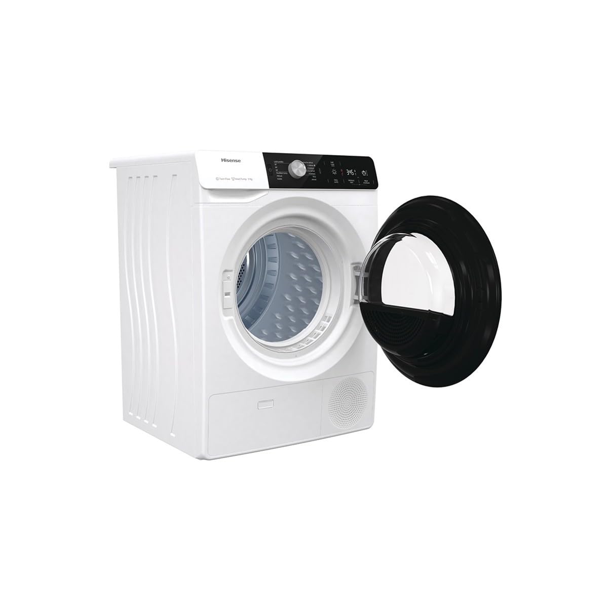 Hisense DHGA901NL Asciugatrice a Pompa di Calore con Ion Tech, 9kg, A++, Cestello Illuminato, Oblò Nero, Big Display Touch, Spina europea