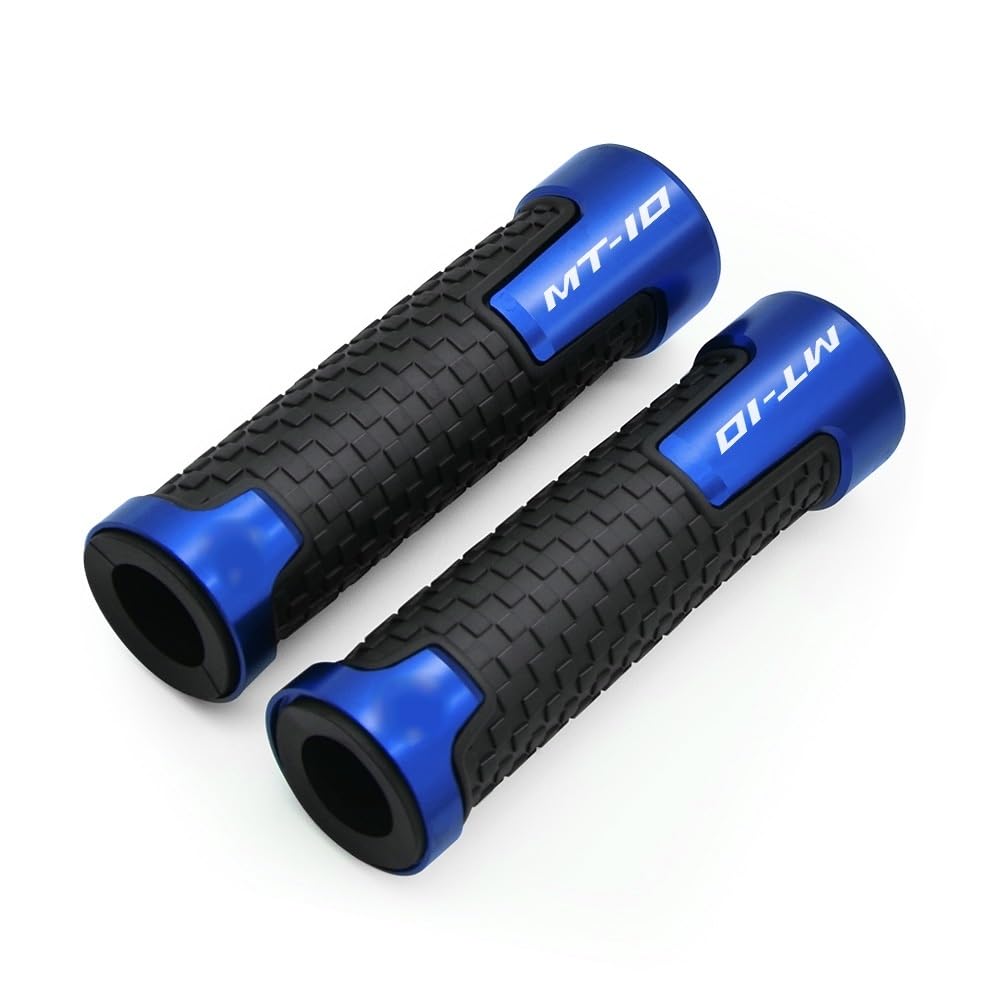 Poignée de Guidon Moto 22mm en Aluminium Premium Finition Bleue MT10