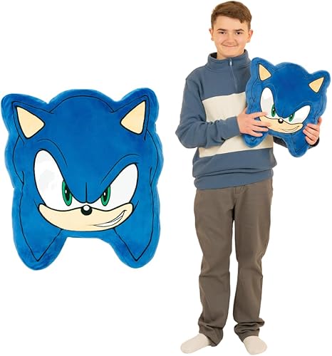 Franco Anime Gaming Bedding - Almohada decorativa de felpa súper suave y acogedora, tamaño único, Sonic