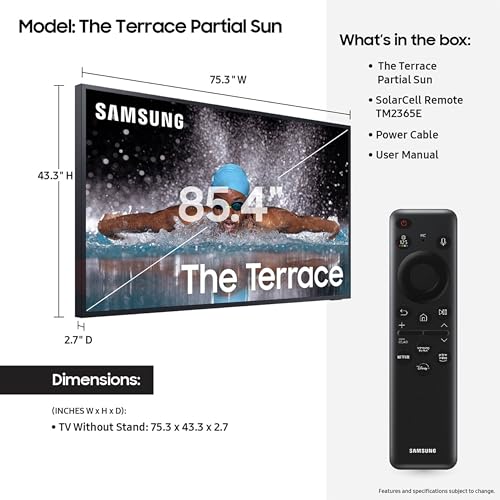 Image of Samsung 85-Inch Class Neo QLED 4K LST7C The Terrace Partial Sun Series Quantum HDR+ Smart TV for Outdoor Space, Anti-Reflection, Wi-Fi and Bluetooth Connection w /Alexa Built-In (QN85LST7C, 2024 Model)