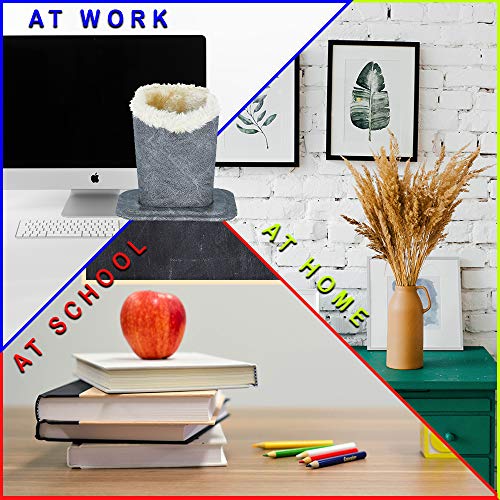 Plush Lined Eyeglass Holder Stand | Glasses Holder Case For Desk And Night Stand | Safely Protects And Stores Eyewear, iPhones And Supplies | Grey