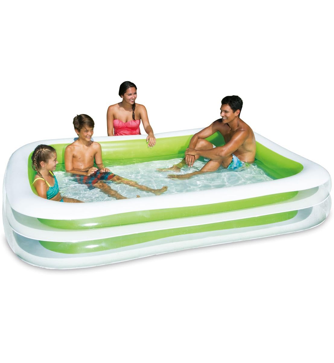 Summer Waves Piscina, Piscina Hinchable, Piscina Familiar, Piscina de Jardin, Piscina Rectangular, 2.62 M x 1.75 M x 46 CM