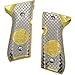 Gold Nickel Plated Metal Handle Panels for Beretta 92, 92F, 92G, FS, 92SB, 96, M9, Textured Design with Screws