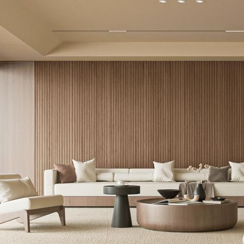 Image of Art3d 108 x 5.7 Inch Slat Solid Wood Wall Paneling for Interior Decor, Oak