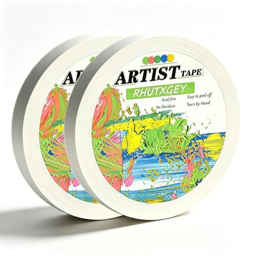 RHUTXGEY 2Packs Artist Tape for Watercolor Paper Acid Free White Art Tape