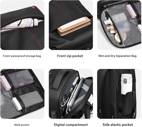 Vaultbag Backpack, Vaultbag Original Travel Backpack 40L Under Seat, Large-Capacity Expandable & Waterproof, for Travel (Black)2