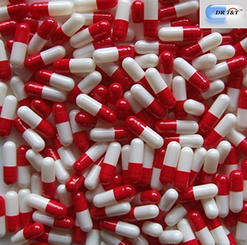DR T & T 100 Empty Gelatine Gelatin red White Capsules Capsule size1 Size 1 EU Products with Certificate