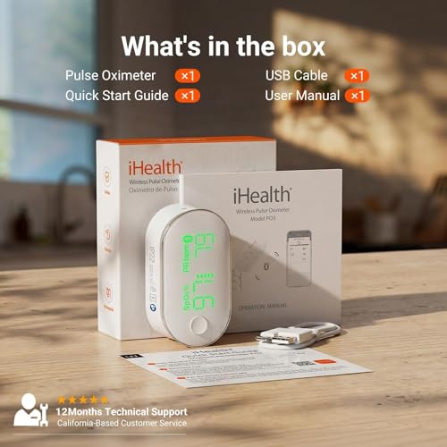 iHealth Rechargeable Bluetooth Fingertip Pulse Oximeter with SpO2, PR & PI - image 8