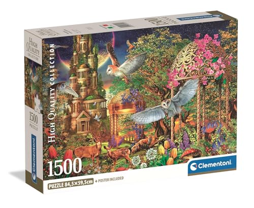 Clementoni - Puzzle pour Adultes 1500 Pièces, HQC Woodland Fantasy Garden Compact Box, Fabriqué en Italie, 31741