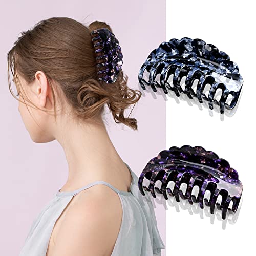 Pince A Cheveux Grande Pince à Cheveux Antidrapantes Pinces Cheveux Adulte Pinces à Cheveux Beaut Hair Clip Mode Acrylique Pince Cheveux Femme Fille Pour Cheveux Dcoration Accessoires, Lot De 2 Cover