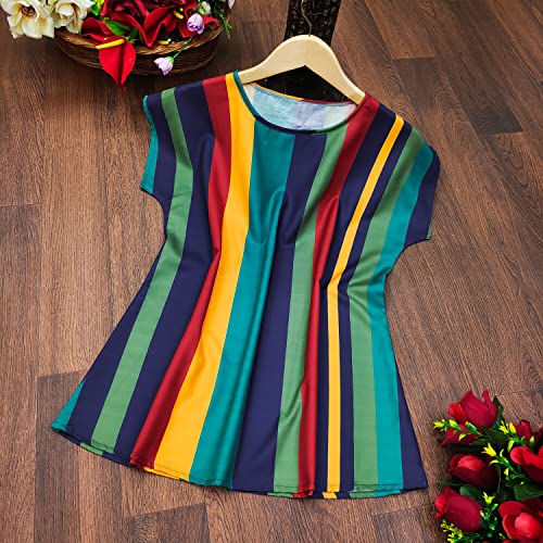 Image of Leriya Fashion Women's Casual Top Shirts Print T-Shirts Basic Summer Women Tops