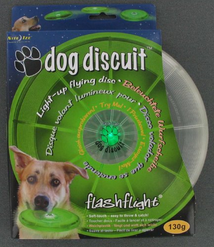 Nite Ize FFDD-08-28 Dog Discuit Light Up Flying Disc, Green