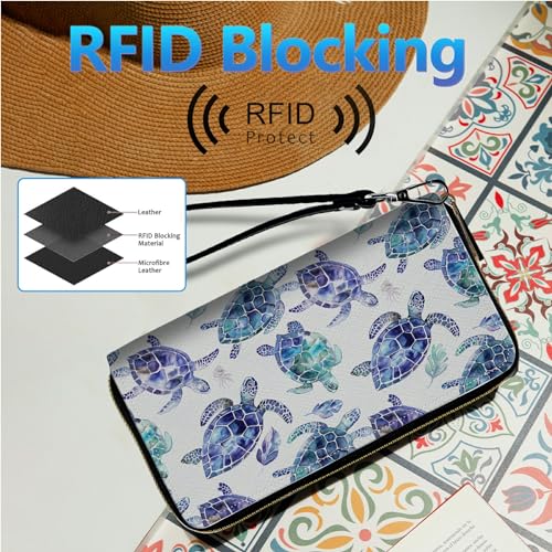 Image of Womens Wallet PU Leather Wristlet Wallets for Women, Large Capacity Lady Fashion Wallet Card Holder Zipper Wallet