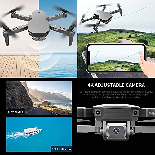 Ficha técnica 4K Dual Camera WiFi Mini Drone Folded Fixed-Point Flight Real-Time Transmission App Control Gesture Photo Video MV Special Effects Headless Mode Kids Adult Beginner RC Quadcopter - Fernando Cortés