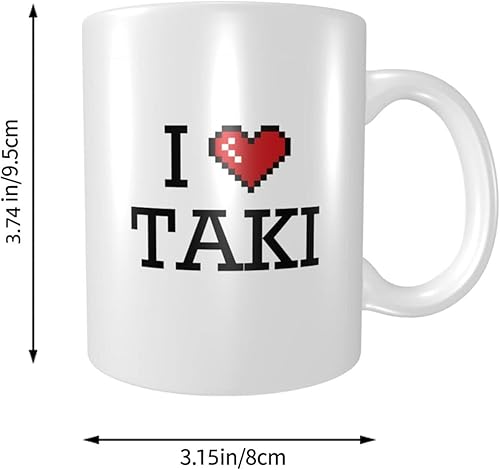 Miniatura 2 de Tazas de café divertidas de gran tamaño para mujer, regalo de taza de Taki con texto en inglés "I Love Taki", regalo
