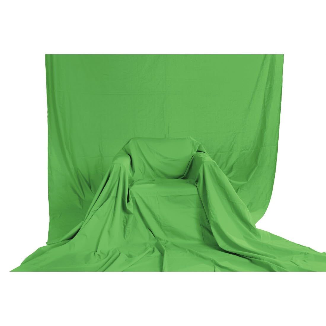 Hama Sfondo fotografico in tessuto, 2,95 x 6 m (sfondo pieghevole per studio fotografico, 100% cotone, verde screen, background sfondo fotografico per fotografia, video e televisione), verde