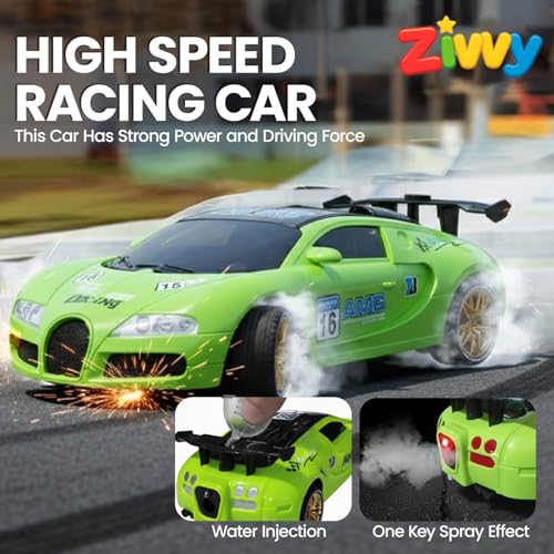 Image of Big Rechargeable Remote Control Car Toys | LED Headlights, Spray Smoke,Up to 120 min Non-Stop Play Time, 150ft Remote Range, USB Charging, Anti-Skid Tyres, BIS Certified,Birthday Gift for Kids