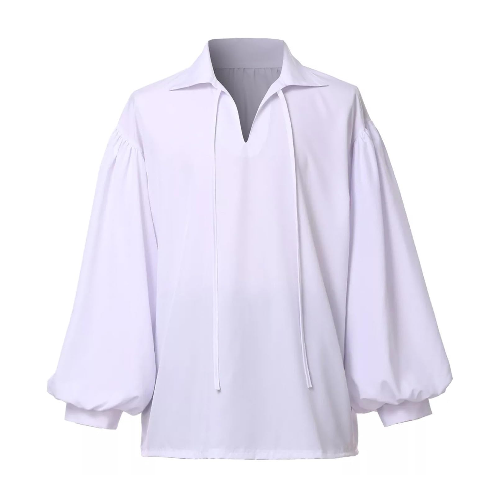 Camisa pirata renacentista gótica vikinga para hombre, camisa pirata, traje medieval, disfraz vintage, camisa de manga larga, camisa de lino monocolor