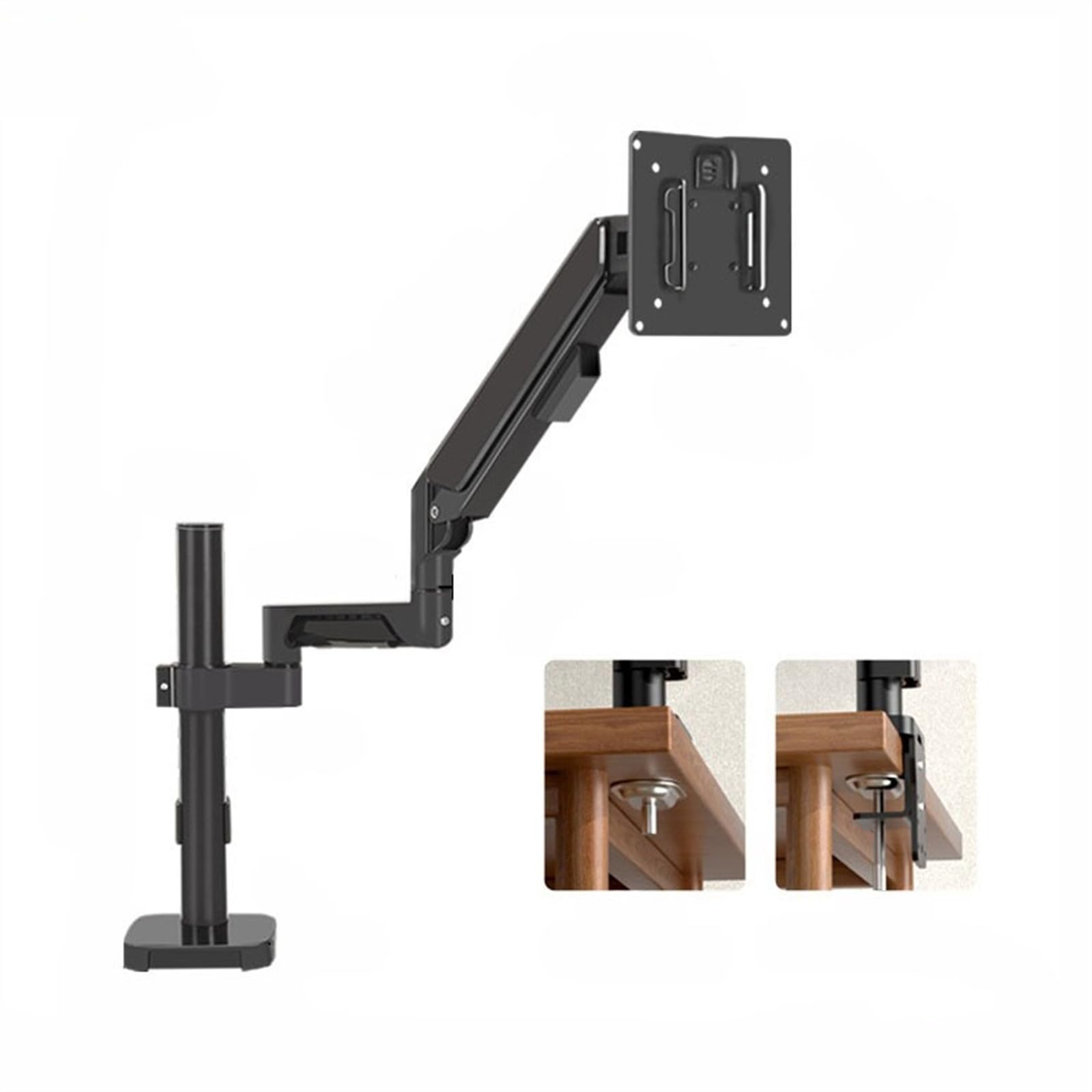 SaryEdge Display bracket arm Single Monitor Mount, Adjustable Monitor Arm Desk Mount Fits 17-32 inch Screen, Holds 19.8lb, Full Motion Gas Spring Monitor Arm w,Black-600mm