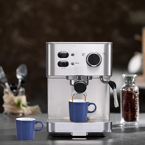 Miniatura 6 de homEdge Mini Procelain - Juego de 6 tazas de café de cerámica para expreso, 4 onzas  4.1 fl oz, color azul marino