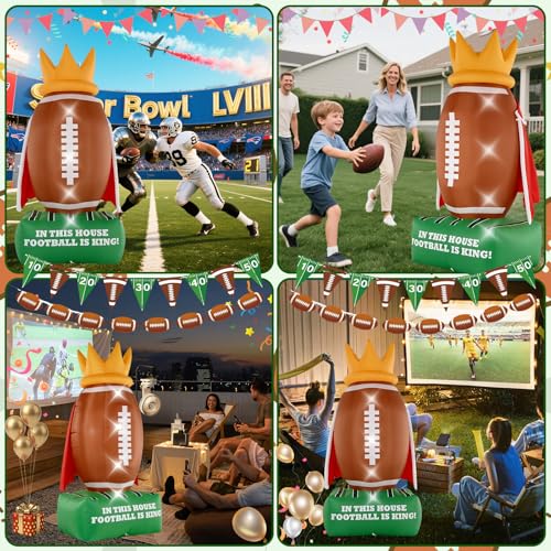 Decoración inflable de rugby de 9 pies para uso en interiores y campos deportivos 4