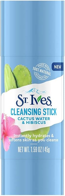 St. Ives Bastão de Limpeza Facial com Água de Cacto e Hibisco, 45 g
