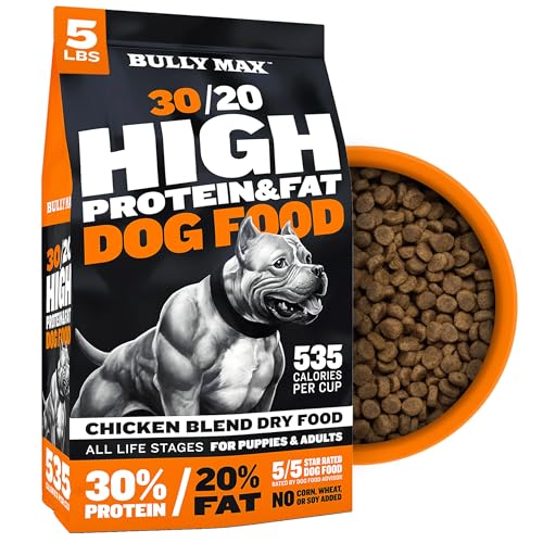 Bully Max Dry Dog Food for Adults & Puppies - High Protein & Fat for Muscle & Weight Gain - High...