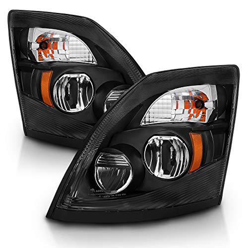 AmeriLite Black [Extreme LED High/Low Beam] 6000K Replacement Headlights Set For Volvo VNL/VNX - Driver and Passenger