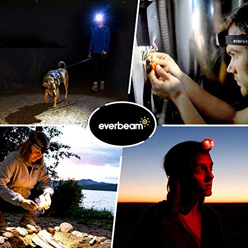 Image of Everbeam H6 Pro LED Rechargeable Headlamp, Motion Sensor Control, 650 Lumen Bright 30 Hours Runtime 1200mAh Battery Powered USB Headlight Flashlight, Camping Hiking Night Fishing Work Waterproof Torch
