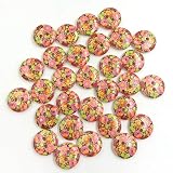 ODEROL LIANXIAO - dix 0PC 2 Trous 1 5mm Boutons en Bois Peints Simples DIY Modèle de Fleurs Snaps de Bande dessinée à l'environnement