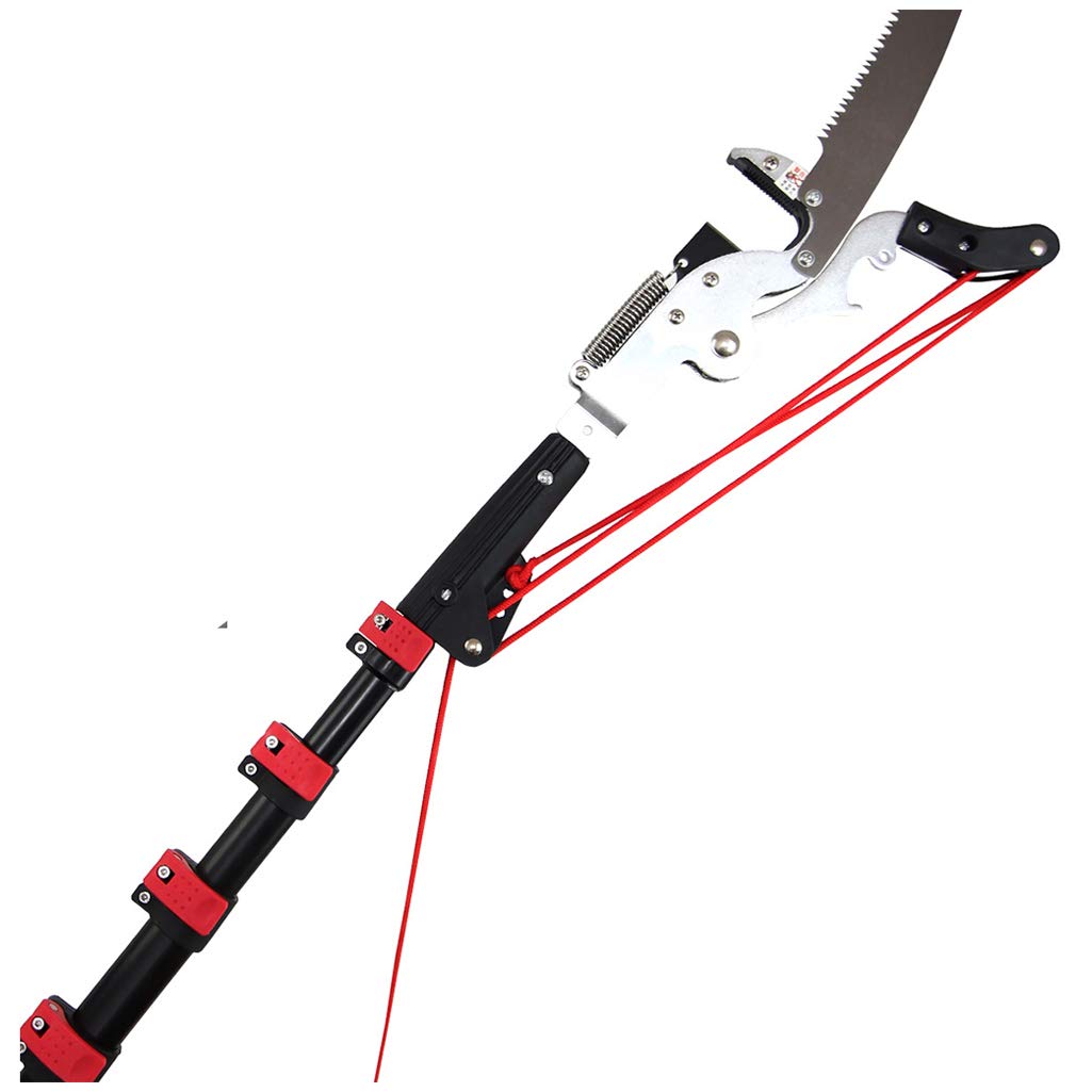QIANC Telescopic Tree Pruner Foot Pole Pruning Saw,Long Extension Pole Saw,Pruning Shears/Garden Saw,for Pruning and Trimming Branches and Leaves-No ladder required,24FT/7.2M