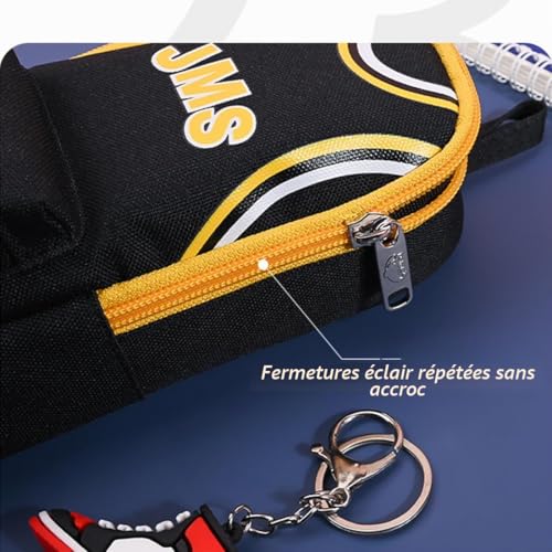 YUEcthynous Basketball Trousse à Crayons - Grande capacité - Motif étoile de Basket-Ball - Multicolore - 23 Compartiments - Grande capacité - Double Fermeture éclair - en Toile – vue 9