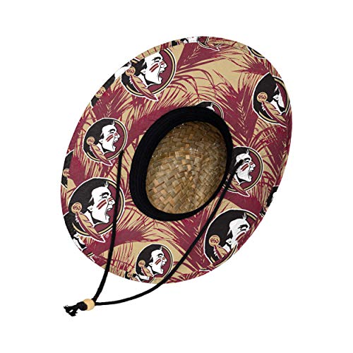 Image of FOCO Men's NCAA College Team Logo Floral Straw Sun Hat