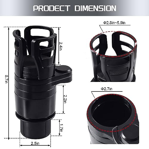 Portavasos expansible para auto 4 en 1 con base ajustable miniatura 2