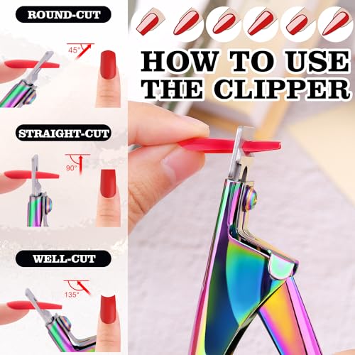 Belleboost Chameleon Metal Premium Adjustable Nail Clippers With Magnet Sizers For Acrylic Nails, Professional Stainless Steel Fake False Nail Tip Clipper Cutter Trimmer thumb #3