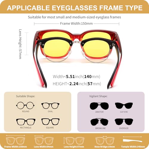 FEISEDY Sunglasses Fit Over Glasses Oversized Polarized Shiny for Women Sunglasses UV400 B02694