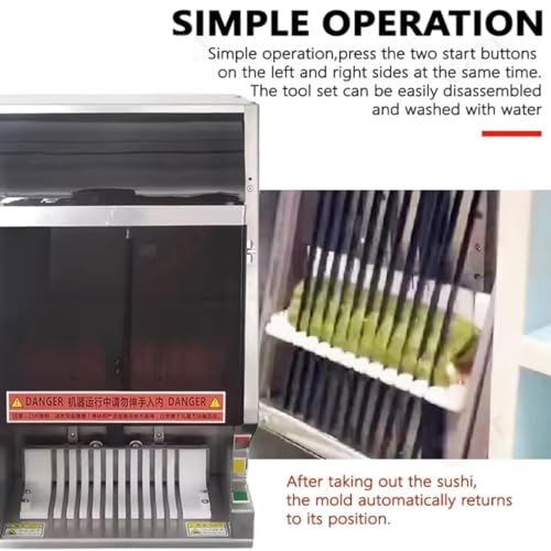 Automatischer Sushi-Deal mit Maschine, multifunktionaler elektrischer Sushi-Maker mit abnehmbarer Edelstahlklinge, 55 W, 8/10/12-teilige Produktion für Restaurants, 10 Scheiben