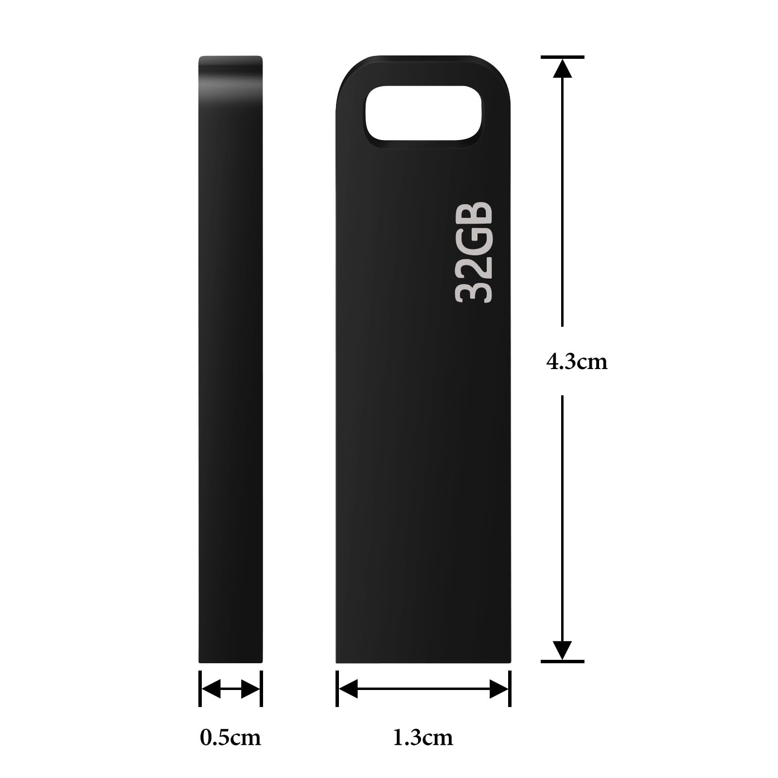 Chiavetta USB 32 GB Penna USB 3.0 Pen Drive Metallo Pendrive Impermeabile Pennetta USB per Laptop/TV/Auto Etc Stoccaggio (Nero)