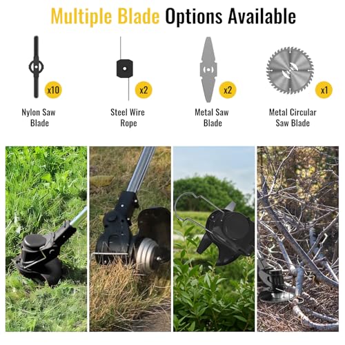 Conentool 21V Cordless Strimmer - Grass Trimmers with 2 * 2000mAh Batteries, Garden Strimmers, Light Weight/Quick Charging 4 Conentool 21V Cordless Strimmer - Grass Trimmers with 2 * 2000mAh Batteries, Garden Strimmers, Light Weight/Quick Charging - Image 4