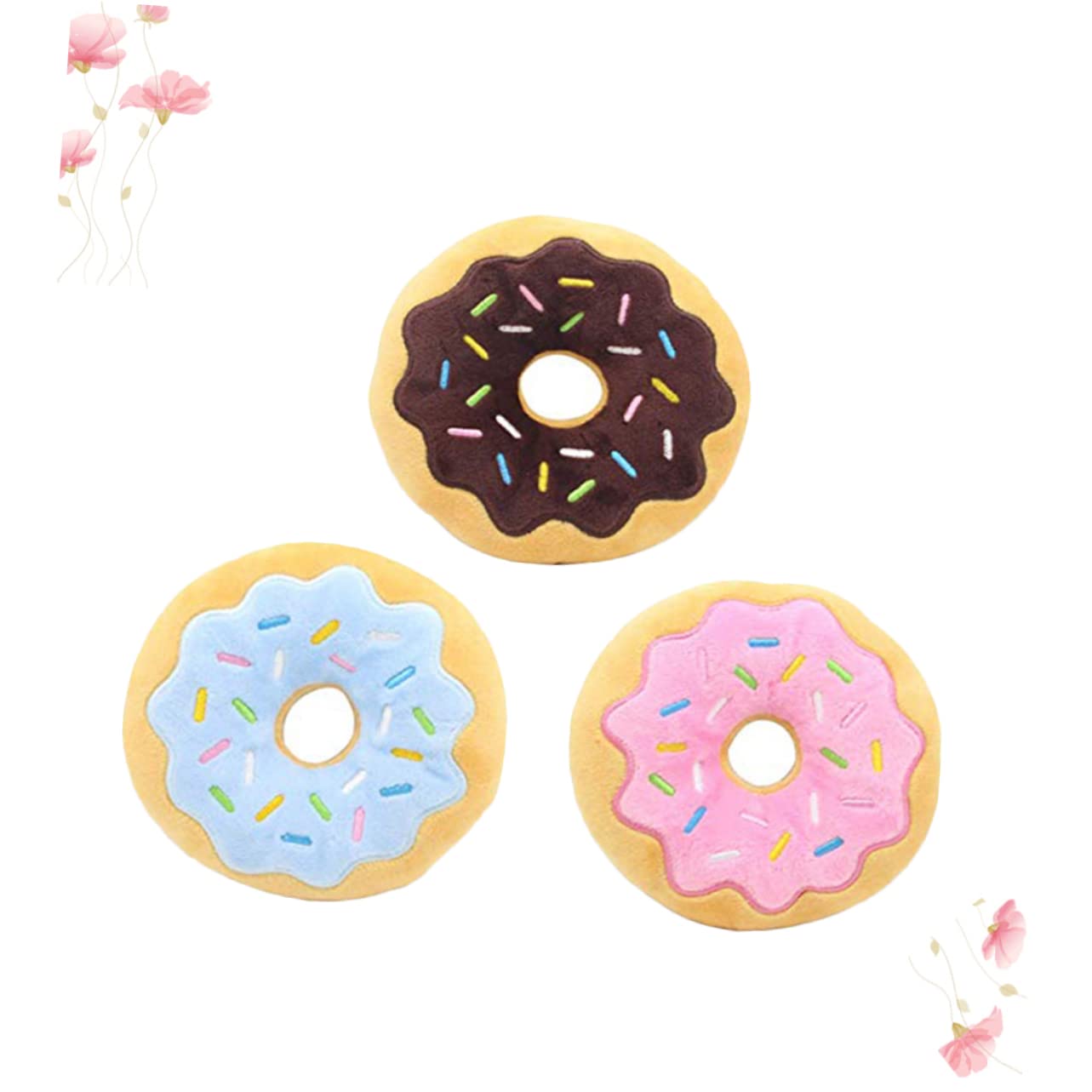 Mipcase 9pezzi Giocattolo Per Cani Peluche Forma Di Ciambella Da Giocattolo Squeaky Per Cuccioli Riduce La Noia e Favorisce La Salute Casuali Per Allenamento e Gioco