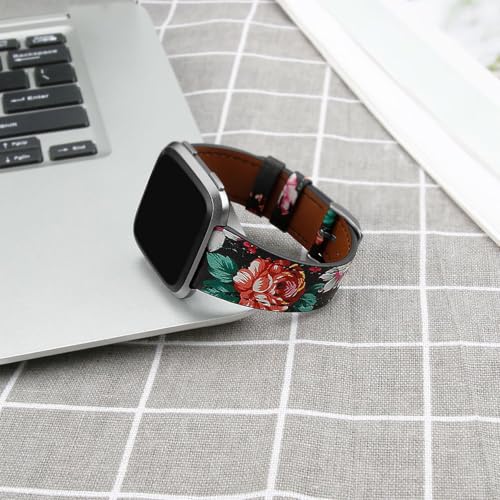 Bracelet en cuir compatible avec Fitbit Versa 2 idéal pour le bureau - 5