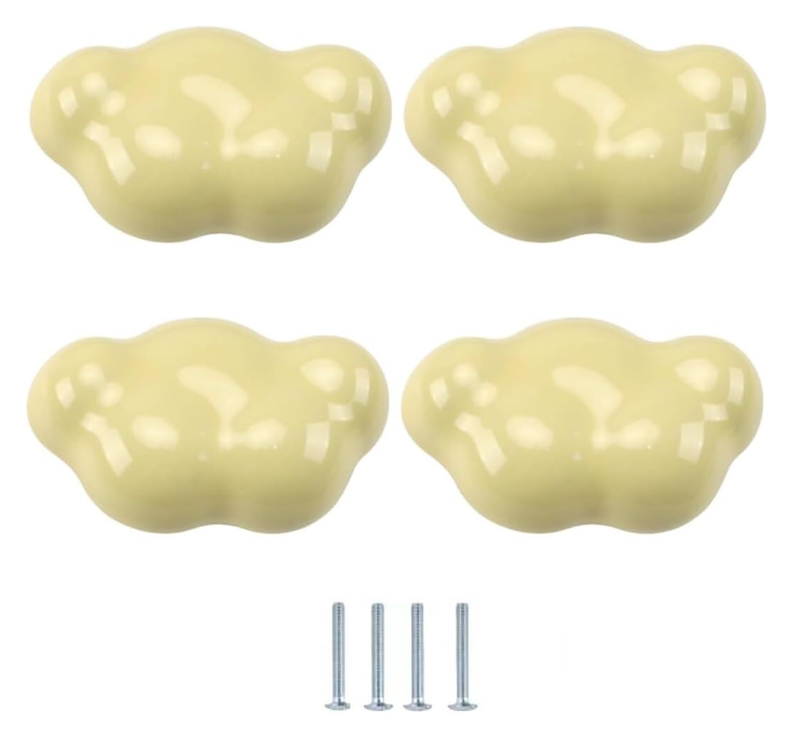 Enmrfvkz Yellow Clouds Ceramic Cupboard Drawer Handle Knobs, Ceramic Cupboard Drawer Door Knobs Multicolor Multiple Sizes(Yellow Clouds)