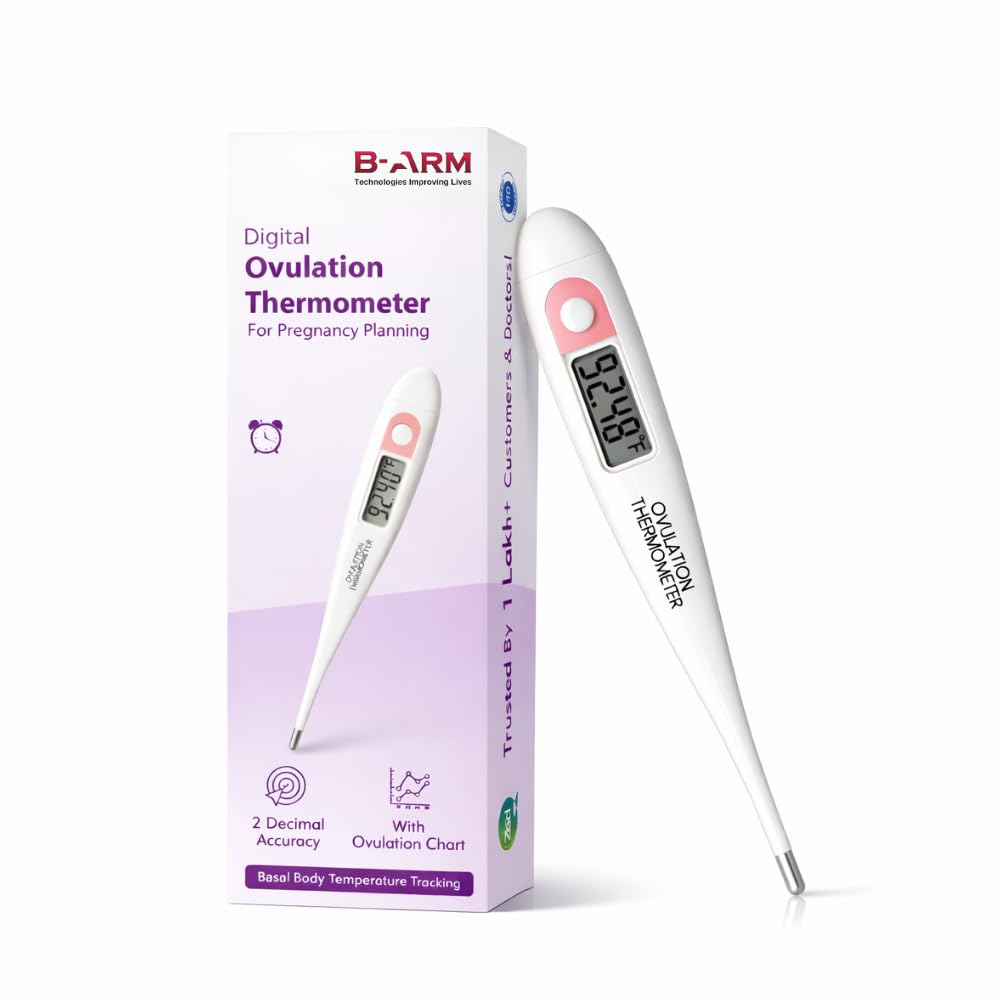 Basal Body Digital Ovulation Thermometer with 2 decimal places - Pregnancy Planning and Temperature Tracking | Get your Basal Body Temperature for Ovulation Tracking | ABS Plastic