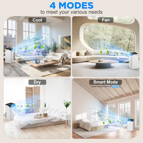 14000 btu portable air conditioners with remote control 3-in-1 free standing cooling ac unit with fan amp dehumidifier cools room up to 700 sqft smartsleep mode3 speedauto swing24h timer