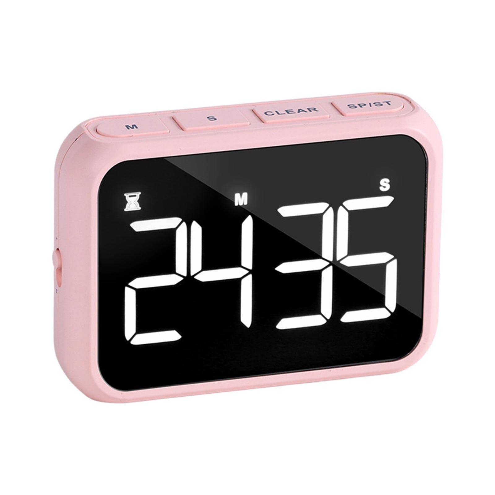 Temporizador Digital con Pantalla LED, Temporizador de Cocina, Cronómetro, Temporizador Magnético con Función de, Adecuado para, Rosado, Individual
