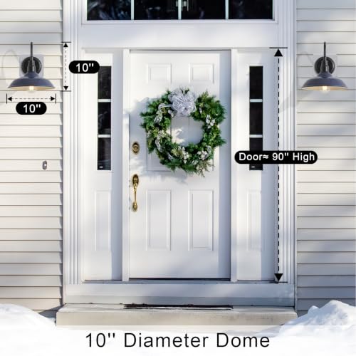 Image of 10in Outdoor Barn Light Gooseneck Outdoor Light Fixture, Midnight Blue Exterior Farmhouse Lights, Goose Neck Porch Wall Lighting Sconce for House, Garage, Doorway