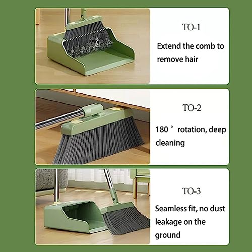 Besen- und Kehrschaufel-Set, Besen und Kehrschaufel, Besen- und Kehrschaufel-Set for zu Hause, Besen mit langem Stiel und Stand-Kehrschaufel-Kombi-Set for den Bodengebrauch im Büro, zu Hause, in der K – Bild 8