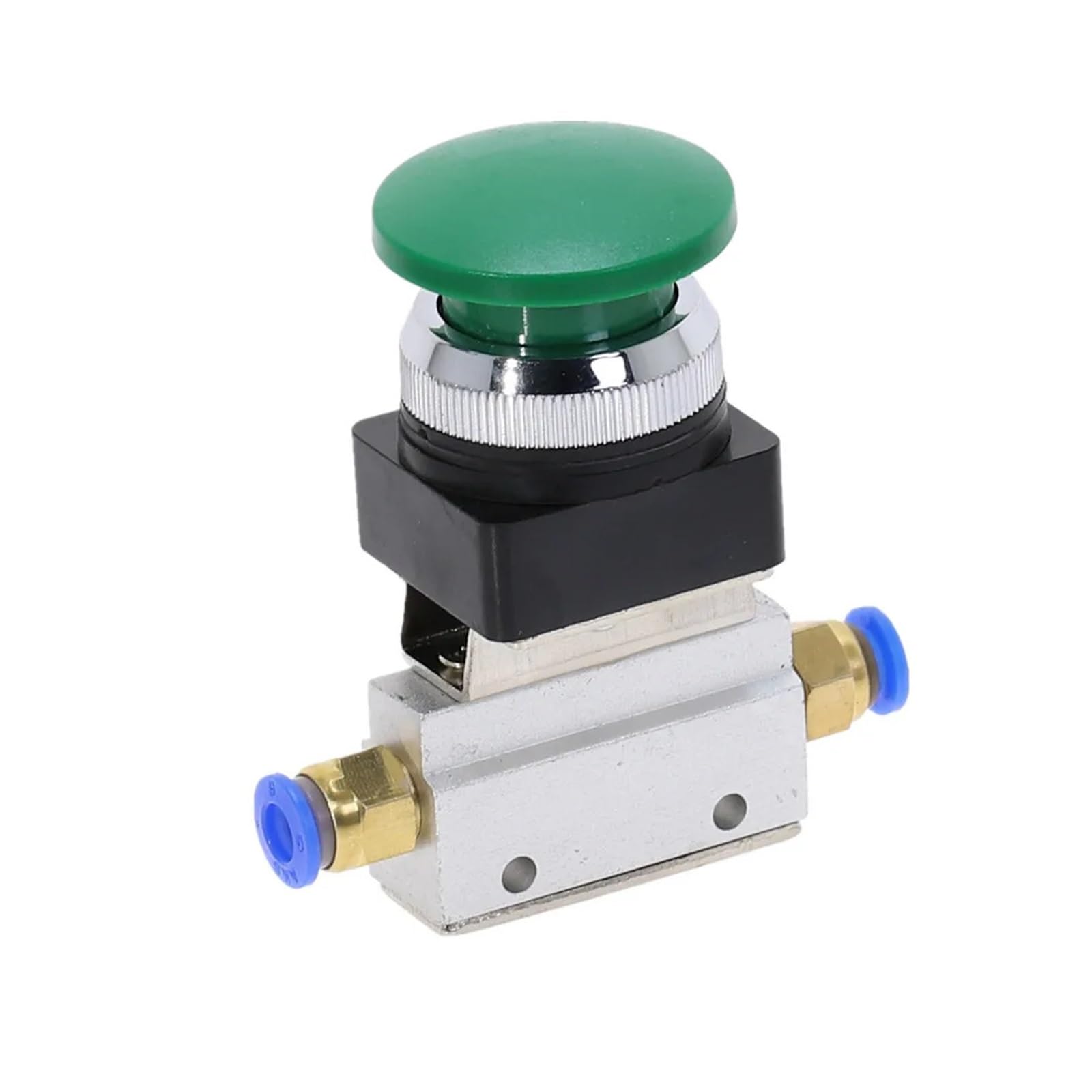 Valve MOV-03APPL 1/8" PT pneumatique 3/2 voies avec tête champignon verte